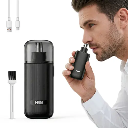 Rechargeable Nose & Ear Hair Trimmer, Painless Precision Clipper for Men Women, Dual Blade System, Waterproof IPX7, Safe Rounded Edge Design, Portable Travel Grooming Tool summerwins