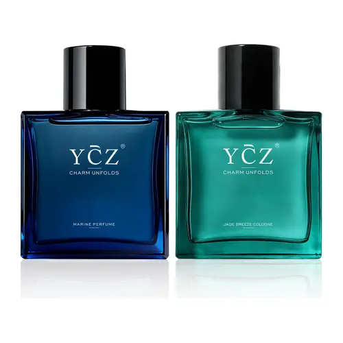 YCZ Gentleman Duo Eau de Parfum Set, Long-Lasting Men's Cologne with Jasmine, Fruity Citrus & Aromatic Marine Scents, 2-Pack 1.7 fl oz, Unique Guys Gifts,summer outifit,back to school