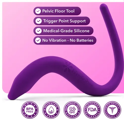 Manual Pelvic Wand, Pelvic Floor Muscle Trigger Point Massager, Perineal Massage Tool for Pelvic Physical Therapy & Pain Relief, BPA-Free, Standard (Non-Vibration)