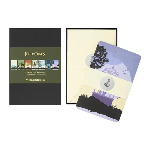 Moleskine Limited Edition The Lord of the Rings Greeting Cards Assortment Box - 7 Assorted Card Design Stationery Supplies with Cardstock Envelopes