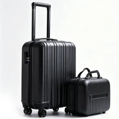 Suitcase Luggage Set with Makeup Case, Carry On Soft-sided Luggage Bags with Lock Spinner Wheels, PP Material