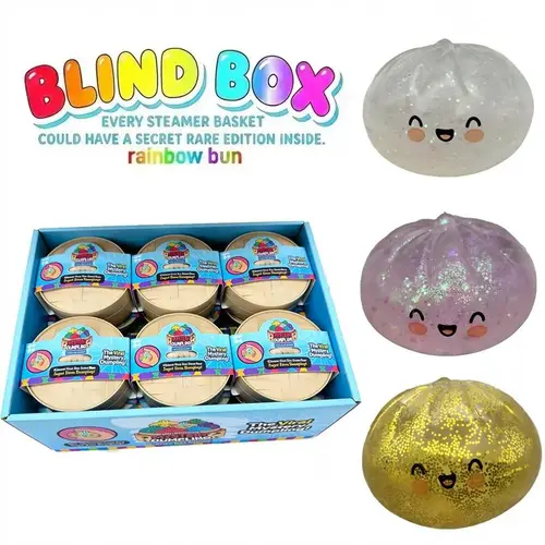 Glitter Expressive Dumpling Squishy Blind Box – MySecret Bun Fidget Toy, Soft TPR Stress Relief, Surprise Unboxing, Random Rare Styles, Perfect Graduation Gift