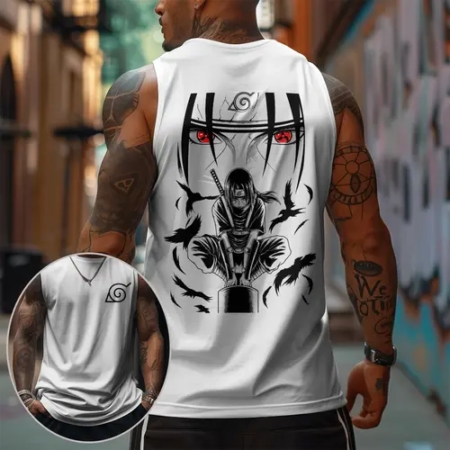 Anime 90s Graphic Sleeveless Tank Tops Men Vest Streetwear Outfits Men Vacation Outfits Sleeveless Shirt
