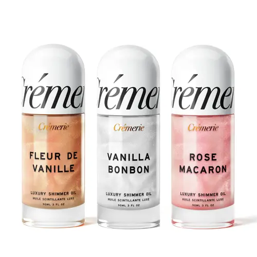 Cremerie Le Trio | Shimmer Body Oil — Vanilla Bon Bon, Fleur de Vanille, & Rose Macaron