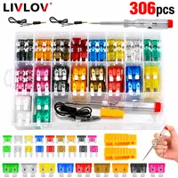 306PCS Zinc Alloy Low Profile Car Blade Fuse Assortment Kit - Puller for Quick, Quick DIY Fuse Replacement, Circuit Tester for Auto, Camper 12V/24V Systems