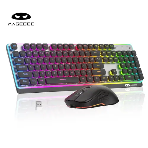 MAGEGEE TS97 Wireless Keyboard and Mouse Combo, RGB (Including Green) Backlit Full Size KB, ABS Keycaps, Silent Typing, Desk PC Accessory for Gaming/Office, Compatible with WIN/MacOS