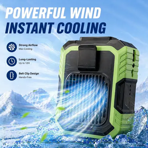 [Flash Deals] Tukio Full Body Cooling Set: Solar Powered Fan Hat and Hands-Free Wearable Waist Fan with Emergency Power Bank, Heavy Duty Personal Fan for Outdoor Work, Fishing