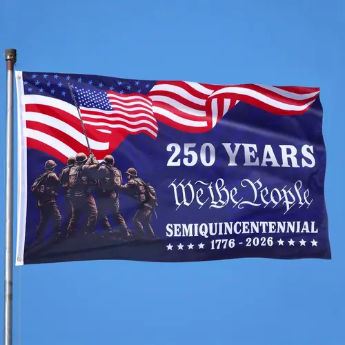 250th Anniversary USA Flag - 250 Years of Freedom 1776-2026 single Sided Garden Flag | Patriotic Banner for Memorial Day - 4th of July Decorations Accessories for Garden Yard Porch Patio Lawn Outdoor Outside Decor