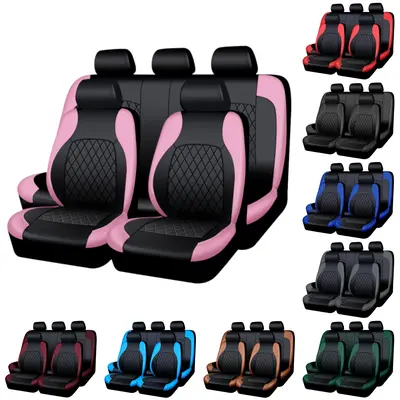 AUTOYOUTH Cute Car Seat Covers for Women Girls, PU Leather Waterproof Stylish Car Seat Protectors, Fits Most Cars SUVs Vans & Trucks, Airbag Compatible, Car Interior Accessories, Holiday Gifts