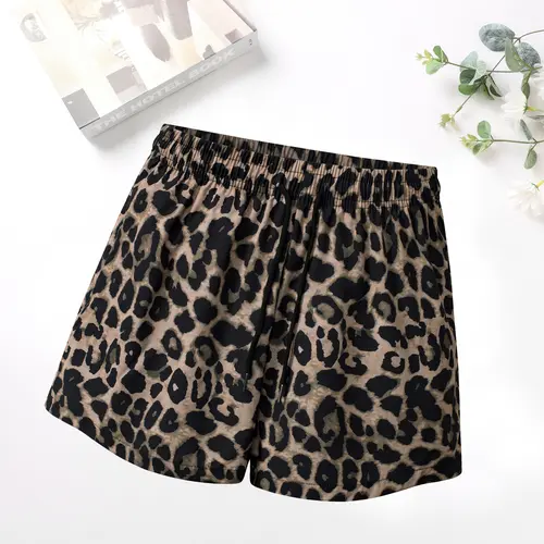 Women’s leopard print athletic shorts, available in packs of 1–3 — stylish and distinctive, suitable for outdoor and indoor activities.