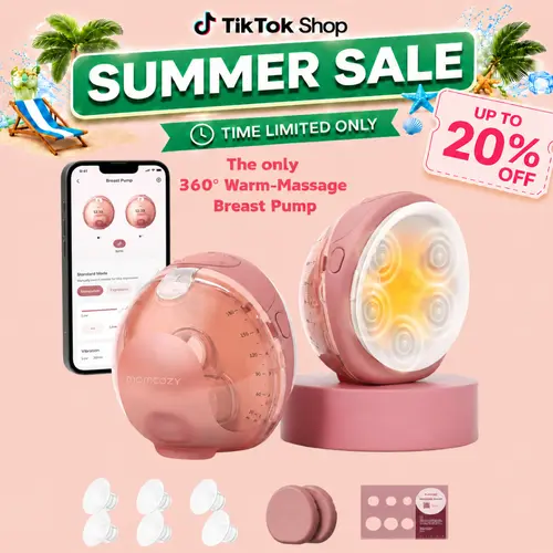Momcozy Wellness 1 Wearable Breast Pump, Warm-Massage Hands-Free Pump with Heated Flange&Simulated Massage for Comfortable Breastfeeding&Let-Down, App-Controlled, 4 Modes 12 Levels, 180ml/6oz
