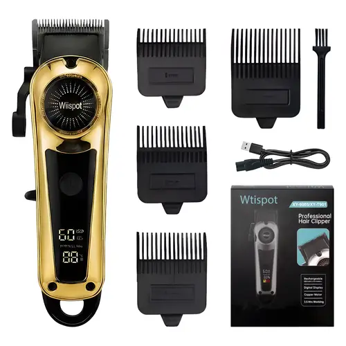 Men’s Hair Clipper - Digital Display USB Rechargeable Trimmer, ABS Body Professional Grooming Kit, Easy Grooming/Crew Cut Compact Battery-Powered Cordless Rechargeable Hair Trimmers & Clippers, Ideal Gift for Dad, Rechargeable Clippers, Compact Battery-Po