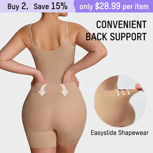 Petite Women Tummy Control Butt Lifter Back Pull Down Bodysuit with Cotton Gusset Postpartum SpringStatements Style Everyday Hip Basic