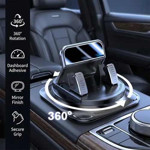 Car phone holder 360 degree rotation, suitablefor car navigation in-car dashboard, horizontaland vertica screen adjustment angle,suctioncup fixed non-slip mobile phone holdersuitable for iPhone and Android