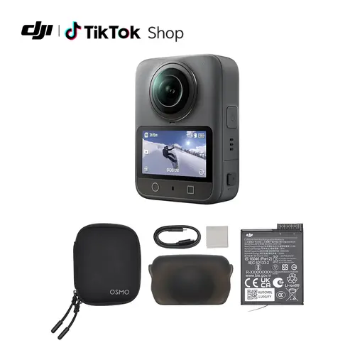 DJI Osmo 360 Camera, Waterproof 360° Action Camera with 1-Inch 360° Imaging, Native 8K 360° Video, 105GB Built-in Storage, 120MP 360° Photo, 100-Min 8K Recording, 360 Action Camera