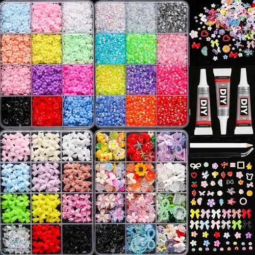 Bright Resin Jelly Rhinestones, Bling Rhinestone, 3mm Multicolor Flat Back Rainbow Gems, Includes Glue and Tweezer, DIY Crafts, Nail Art, Fashion Accessories, Diamond Painting