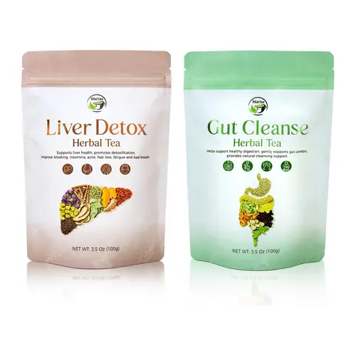 iTREE Vital-Tea Organic Mixed Loose Leaf Herbal Tea - Sugar Free Liver,Kidney,Lung,Heart,Gut Support Daily Beverage for Adults, 2pcs Combo for Cupboard Storage, Back to School