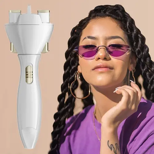 Automatic Hair Braider, Electric Hair Curler Tool, Fast Heat Curler, Heated Curler, Hair Curling Iron, 360° Rotating Smart Hair Styler, Kids & Adults, DIY Hair Twisting, Multi Functional Styler, Multifunctional Styling Tool, Uses Aa Batteries
