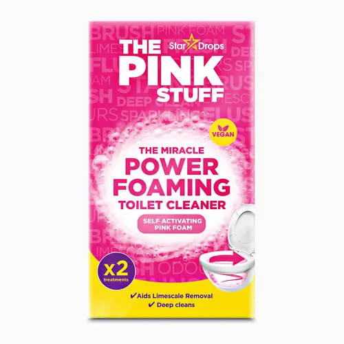 The Pink Stuff Foaming Toilet Powder 2 Pack | Toilet Deep Clean, Odor Removal & Foaming Action