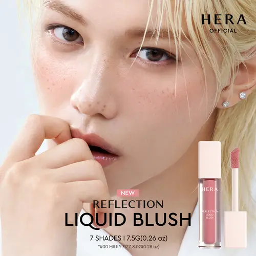 [HERA Official] HERA Reflection Liquid Blush - 70% Skincare Serum Formula, Hydrating Glow & Highlighter