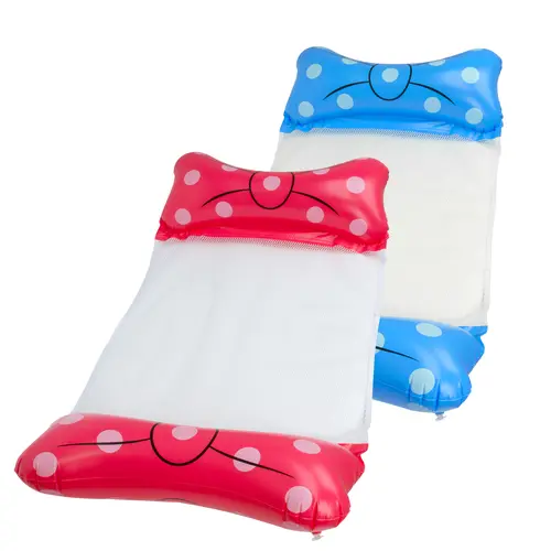 2 Pack 4 in 1 Pool Float Hammock, Multi-Purpose Adult Water Floating Lounge Chair, Thick Non-Sticky Durable PVC Water Hammock Float, White Striped