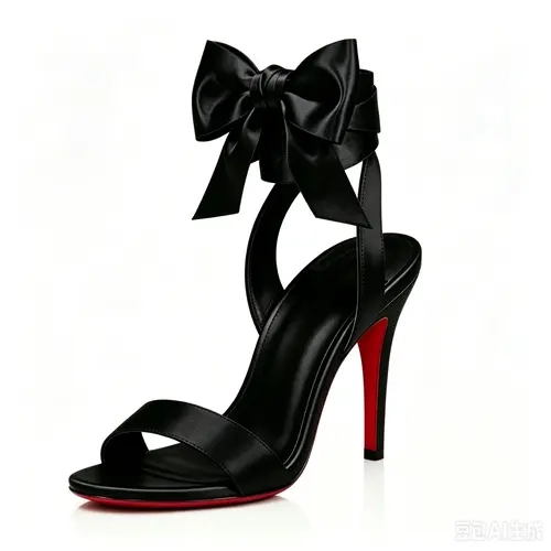 AMINUGAL Women's Classic Plain Satin Stilettos - Open Toe Black Adjustable Strappy Sandals, Cushioned Footwear with Long Ankle Strap, Bridal Evening Shoes for Women