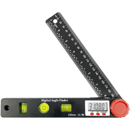 GJANSH Digital Angle Finder, 7 inch /200mm T-Bevel Protractor Ruler,Horizontal Vertical Bubble levels with Large LED Screen, 0-360° Measuring Tool,Suitable for Woodworking/Construction/DIY toolupgrade