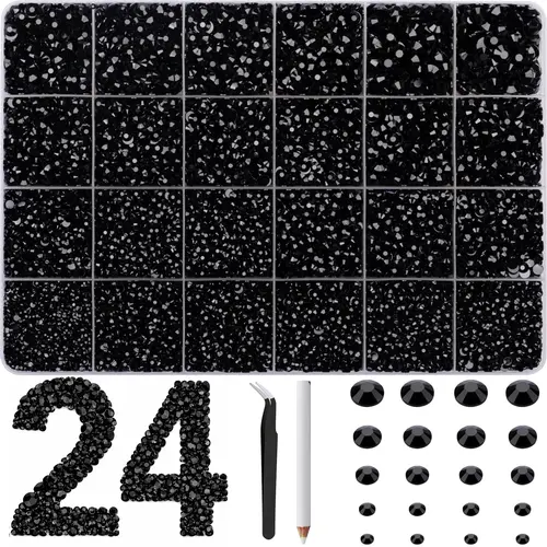 Black Jelly Resin Rhinestones Mix 3mm Multicolor synthetic beads Resin Flatback beads for Art Bedazzled  Kit