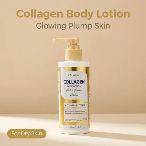 KORMESIC Collagen Body Lotion 200ml Ultra Deep Hydrating Moisturizer for Dry Rough Flaky Skin, Quick Absorb, Non-Sticky, Lightweight Daily Body Care
