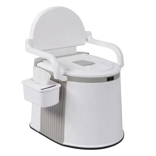 Outdoor toilet with toilet paper holder/anti-slip strip/leather cushion Suitable for outdoor RV bathrooms. Summervibes