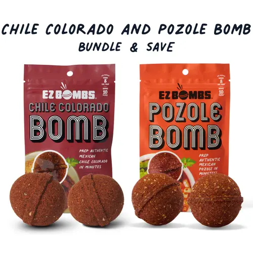 Chile Colorado and Pozole Bombs Bundle by EZ Bombs - Seasoning Spice Bomb Flavor for Authentic Mexican Dishes - Traditional