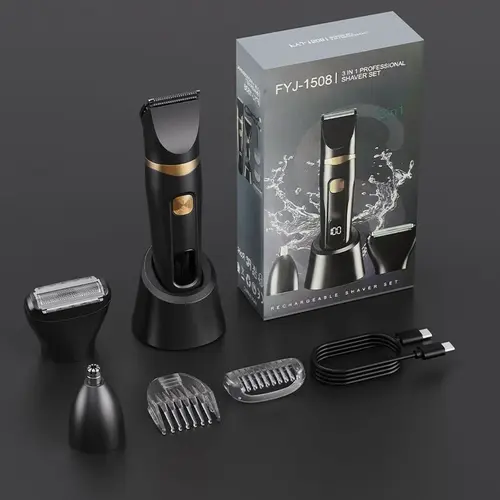 Men's Electric Shaver, USB Rechargeable, Multi-Function Trio, Portable Electric Razor, Beard Trimmer, Hair Clipper, Cordless Shaver, Trimmer Shaver Set, Shaver Combo, Trimmer And Shaver #GLOBAL PICKS