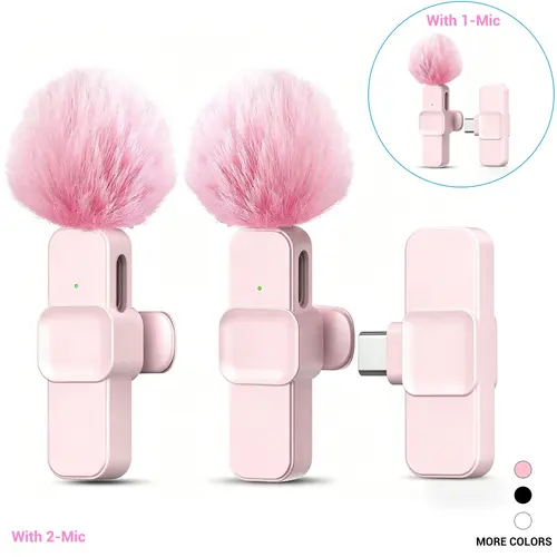 Wireless Lavalier Microphone for iPhone and Android, Rechargeable Clip-On Omnidirectional Mic for Video Recording, Teaching & Interviews