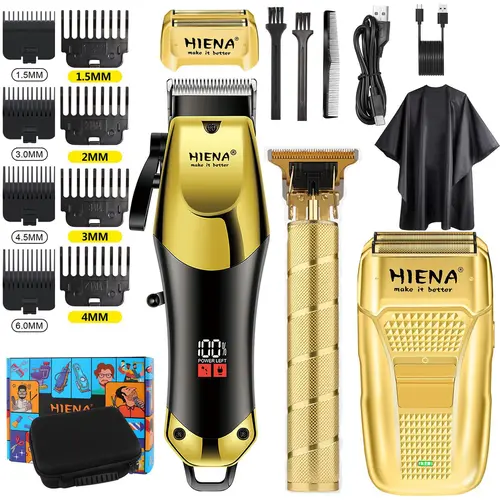 Men's Durable Stainless Steel Trimmer & Shaver Grooming Kit - USB Rechargeable Beard Trimmer, Facial Detailing Tool, Cordless Razor, Portable Travel Shaving Products Set, Ideal Birthday Gift for Daily Use