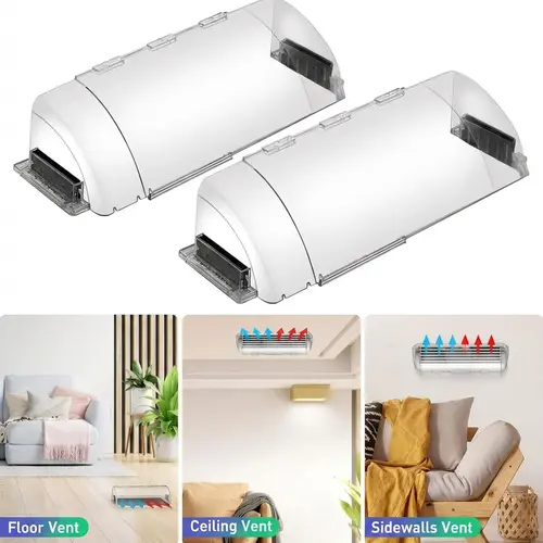 Magnetic Air Vent Deflector with Adjustable Arm, 9"-15.5" Universal Fit Vent Covers for Home AC Comfort (Floor, Wall Use)