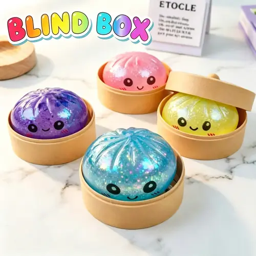 Giant Dumpling Stress Relief Squishy Toy - Extra Large Non-Toxic Soft TPR Kawaii Squishies, Random Style Valentine-Easter Gift for Kids, Stress Relief Squishies