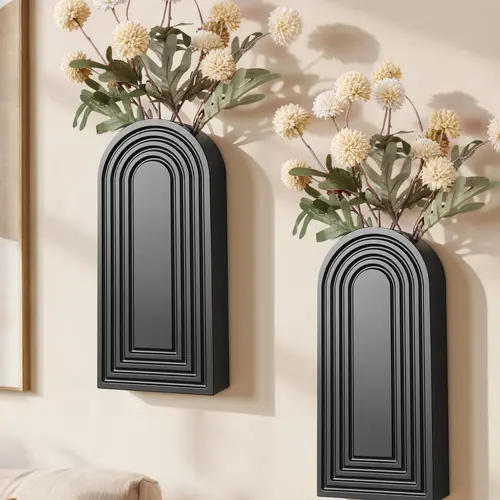Ivydale 3-Piece Wooden Wall Vase Set, Lightweight Mesh Propagation Hanging Planters for Indoor Plants, Wall-Mounted Boho Modern Farmhouse Decoration for Entryway, Living Room, Living Room Decor, Entryway Decor
