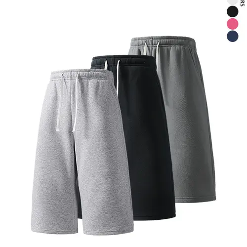 3 Pack Men's Solid Loose Fit Straight 3/4 Sweatpants,Plain Casual versatile Joggers,unisex knit Sports capri Pants,Daily Wear,Suitable For Summer Menswear Trousers,available in 3-pack & 2-pack & 1-pack options,Please place an order according to size chart