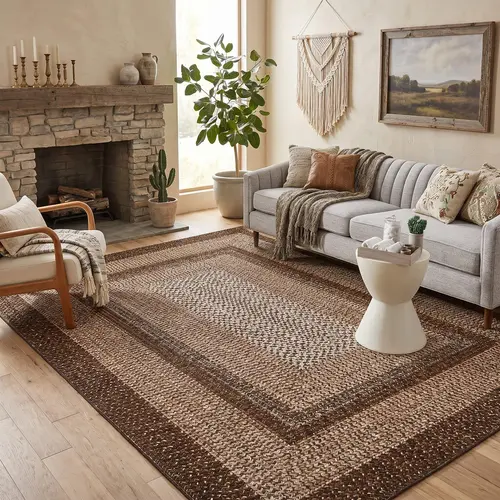 【September BestSellers】Garvee Woven Printed Washable Area Rug Soft Non-Slip Geometric Border Foldable Decorative Interior Rug for Bedrooms Children's Rooms Dining Room Living Room Machine Washable Stain Resistant Ultra-Soft Fibers TPR Backing carpet