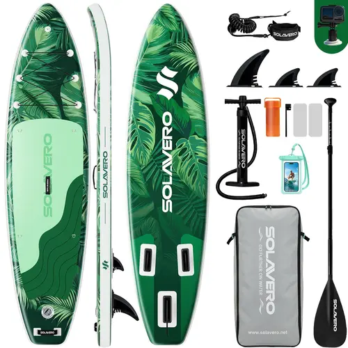 10'6" Unisex Inflatable Stand Up Paddle Board (Blow Up Paddle Board, Inflatable Paddleboard) for Adults, Anti-Slip EVA Deck, Premium SUP Accessories, Bag, Easy to Carry & Store, Ideal for Yoga, Rivers, All Skill Levels