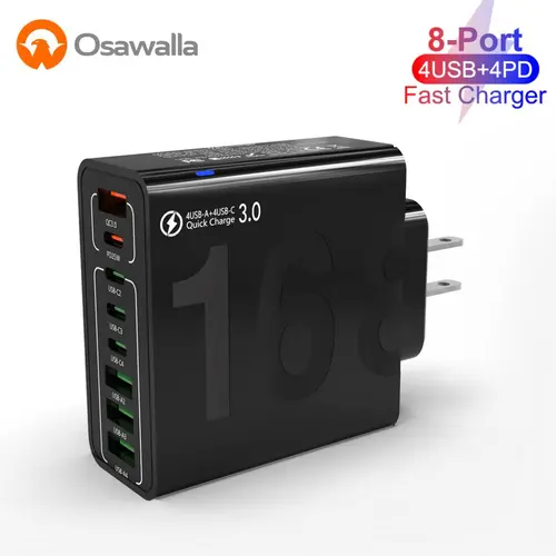 8-Port Desktop Charging Hub, Multi Port Charger Power Adapter Compatible with MacBook Pro/Air/iPhone 16/15/Galaxy S22/S23/24/Tablets