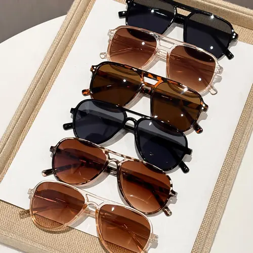 6 Pairs Fashionable Classic Aviator Sunglasses Set, Ideal for Travel, Beach, Bar, Daily Wear, Uv400 Protection, Sun Protective Sunglasses, All Seasons, Summer Sunglasses