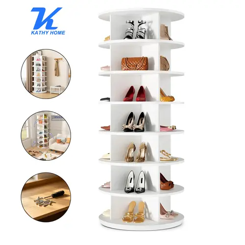 360° Rotating 7-Tiers Organizer Shoe Rack, Fits 24-28 Pairs of Shoes, Spinning and Revolving Round Shoe Rack, for Entryway Living Room Hallway #Summervibes,dorm essentials,home decor