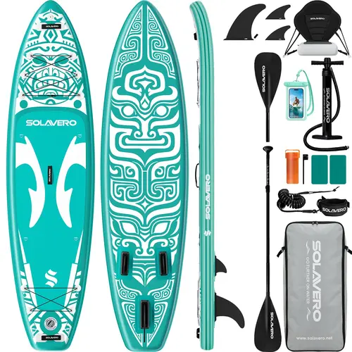 Inflatable Stand Up Paddle Board with Premium SUP Accessories & Kayak Seat, Wide Stable Anti-Slip EVA Deck, 11'6" Inflatable Paddleboard for Adults & Youth of All Skill Levels summerwins