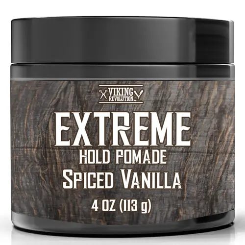 Spiced Vanilla Hair Pomade for Men - Extreme Hold Hair Gel for Men - Water Based - Extra Firm Mens Hair Pomade - High Shine Mens Hair Cream (4oz)