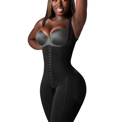 SNATCHED BODY Faja Colombiana Stage 1 Faja for Wide Hips and Booty Open Bust with Waist Shrinking Technology, No Rear Compression for Booty, Padded Straps - Comfort