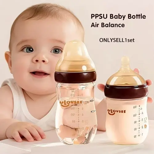 8.12 oz / 5.41 oz PPSU Baby Bottle, Newborn Bottles - Wide-mouth bottle with an air-release valve/vent at the bottom, heat-resistant bottle suitable for newborns, lightweight, wide-mouth design for easy cleaning, durable gift
