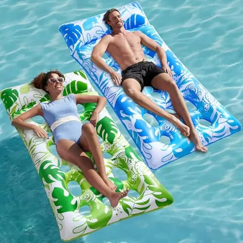 SLOOSH 2-Pack Inflatable Pool Floats Mat - XL Pool Floaties Adults Size with Headrest, Sun Tanning Raft Lake Beach Swimming Pool Party Toys Floating Lounge Above Water Keep CoolDealsForYouDays