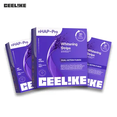 CEELIKE Purple Teeth Whitening Strips (Buy 2 Get 1 Free) – nHAP Whitening, Peroxide-Free, Non-Sensitive, Safe for Enamel