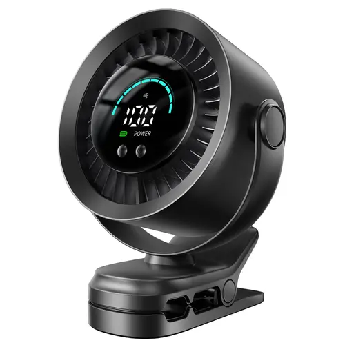 KIMMOO Portable Clip on Fan, 100-Speed Rechargeable USB Fan with LED Display, 360° Rotation & Strong Airflow Desk Fan, Up to 17 Hours Small Battery Fan for Outdoor Travel Camping Treadmill Car summerwins
